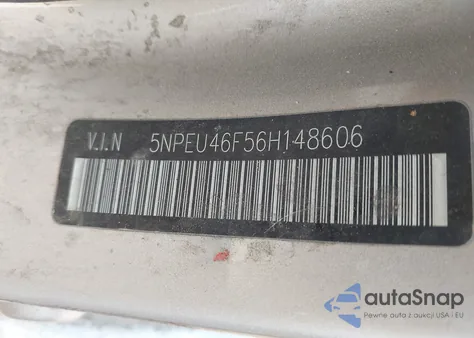 2006 Hyundai Sonata Gls V6/Lx V6 z USA, uszkodzony, nr VIN 5NPEU46F56H148606